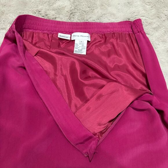 Rena Rowan 100% Silk Skirt Size 8 Magenta Pink Pencil Lined Formal Vintage - Picture 3 of 9